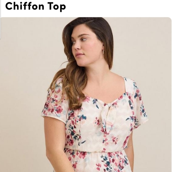 NWT Torrid Chiffon Fit and Flare Blouse - Picture 4 of 5